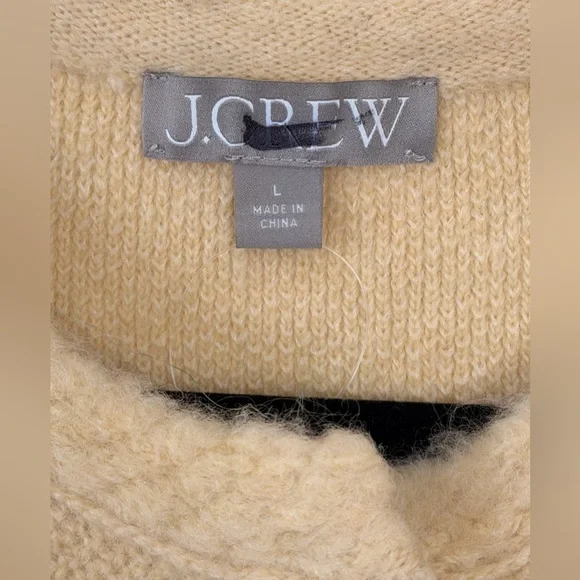 J.Crew Butter Cream Merino & Alpaca Wool Mix Button Up Sweater/Jacket Large MWT - Picture 8 of 8